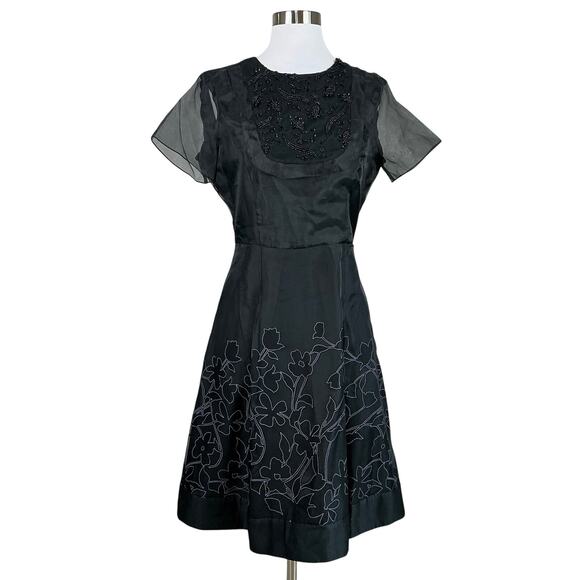Sachin + Babi Dresses & Skirts - Sachin & Babi Beaded Chiffon Fit and Flare Cocktail Dress Black Size 8